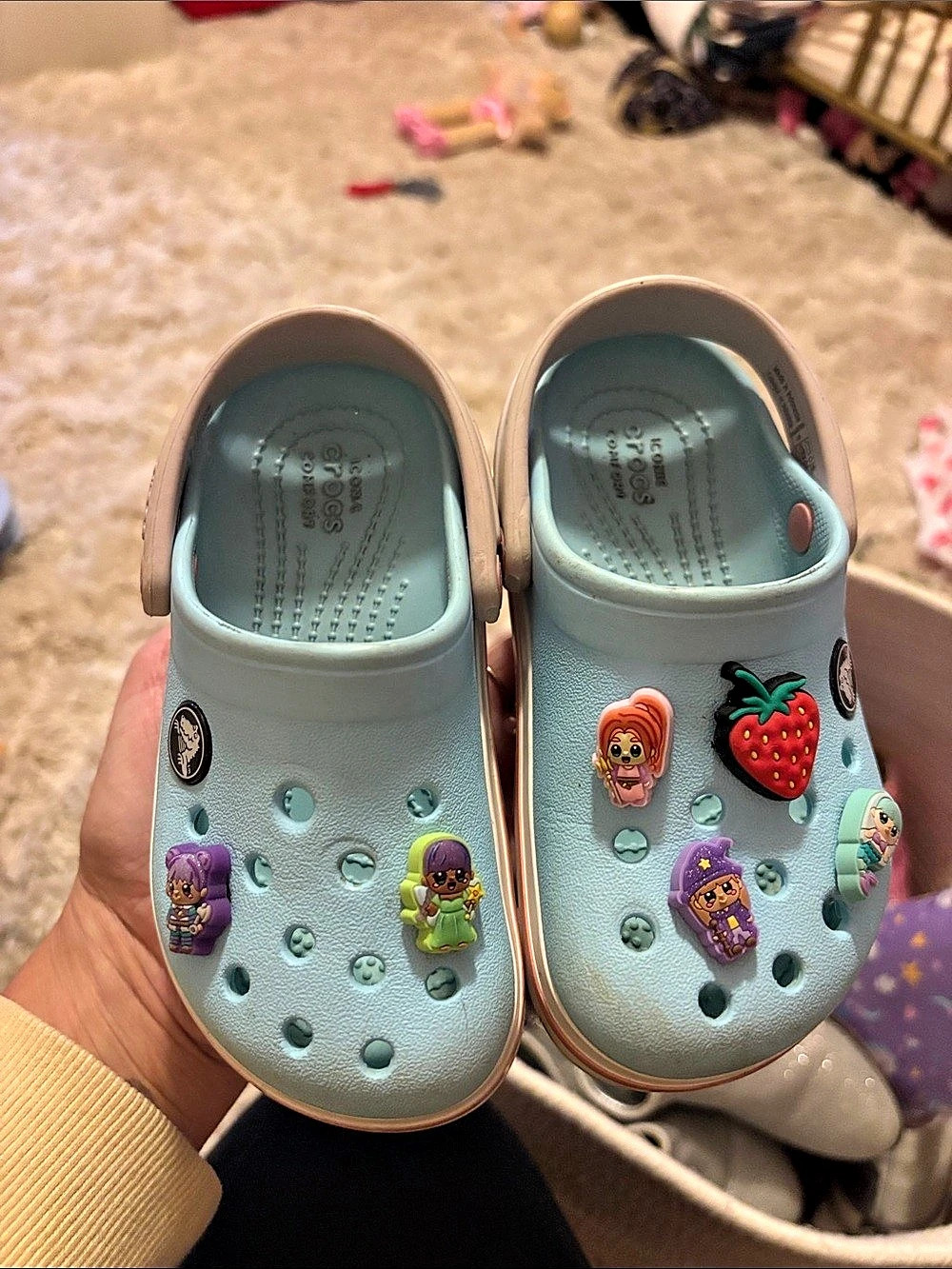 Crocs Kids' Crocband Clog Blue & Pink Baby 5